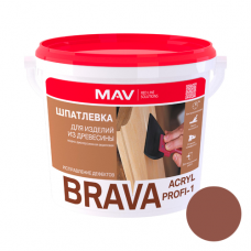 Шпатлевка BRAVA ACRYL PROFI-1 для изделий из древесины 1л. махагон
