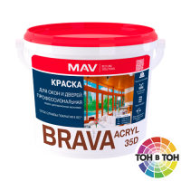 Краска BRAVA ACRYL 35D для окон и дверей профессиональная белая полуглянцевая 1л.