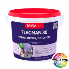 Краска FLAGMAN 38 обои, стены, потолок белая матовая 11л.