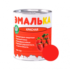 ЭМАЛЬ ПФ-115С ЭМАЛЬКА для наружных и внутренних работ 0.9л. красная