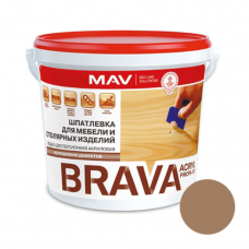 Шпатлевка BRAVA ACRYL PROFI-10 для мебели и столярных изделий 1л. дуб