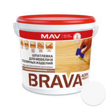 Шпатлевка BRAVA ACRYL PROFI-10 для мебели и столярных изделий 1л. белая
