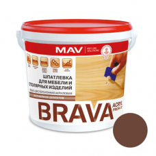 Шпатлевка BRAVA ACRYL PROFI-10 для мебели и столярных изделий 1л. махагон
