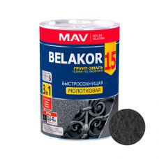 Грунт-эмаль Belakor 15 прямо по ржавчине 3 в 1 быстросохнущая молотковая 1л. черный антрацит
