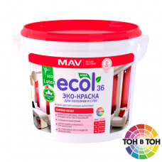 Эко-краска ECOL 36 для потолков снежно-белая матовая 1л.