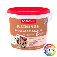 Краска FLAGMAN 31т фасадная с силиконом белая матовая 3л.