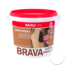 Шпатлевка BRAVA ACRYL PROFI-1 для изделий из древесины 0.5л. белая