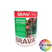 Краска BRAVA ЭКО-ДОМ белая полуглянцевая 0.9л.