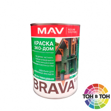 Краска BRAVA ЭКО-ДОМ белая полуглянцевая 0.9л.